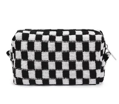 Checkered Makeup Bag