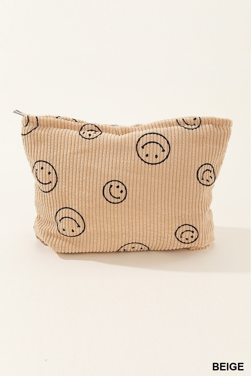 Corduroy Smile Makeup Clutch