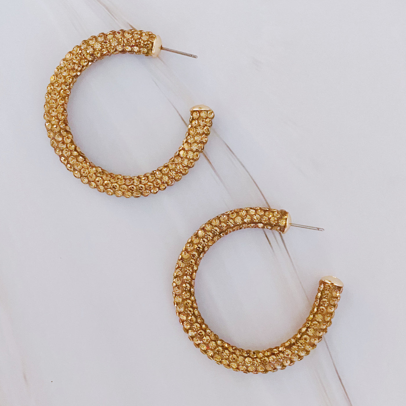 Retro Bling Hoop Earrings - multi colors